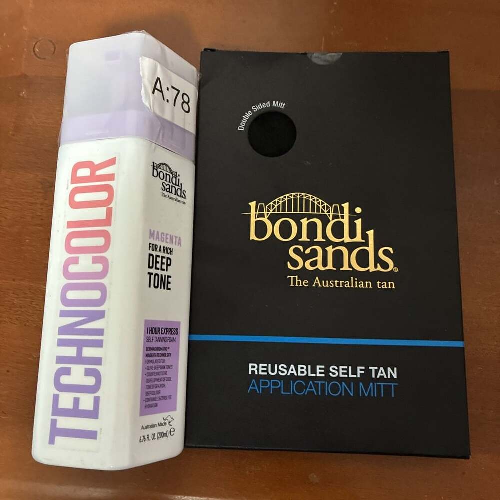 New Bondi Sands Technocolor Self Tanning Foam Magenta Set W Tan Mitt
